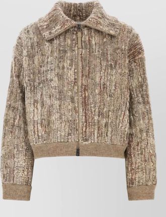 Brunello Cucinelli mohair hooded zip jacket
