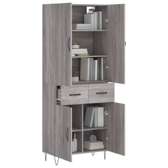 Berkfield Home Highboard Grey Sonoma 69.5x34x180 cm Engineered Wood