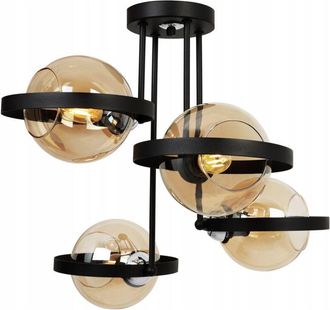 OEM L&aacute;mpara Colgante Moderna De Anillo De Vidrio Color Miel