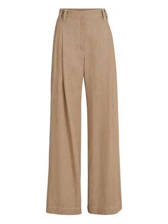 Brunello Cucinelli Monili-detail trousers - women - Cotton - 36 - Brown
