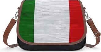 Generic Wooden Italy Flag Womens Crossbody Bag Fashion Shoulder Handbags Message Tote Bag with Adjustable Strap