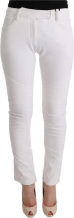 Ermanno Scervino Slim Fit Katoenen Broek - Dames - Skinny broeken - Wit - XS - Katoen - Broeken