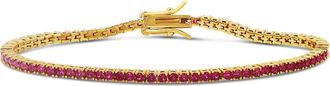 SHYMI Classic Tennis Bracelet in Gold/Ruby at Nordstrom, Size 6.5