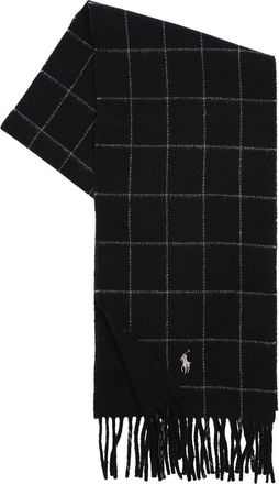 Polo Ralph Lauren Reversible Windowpane Scarf in Black/grey at Nordstrom