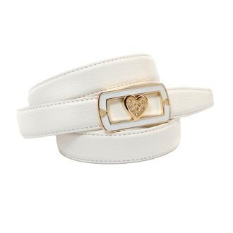 Anthoni Crown Lederg&uuml;rtel ANTHONI CROWN, Damen, Gr. 100, weiss (wei&szlig;), Leder, unifarben, G&uuml;rtel Lederg&uuml;rtel, mit Automatik Glas-Schnalle