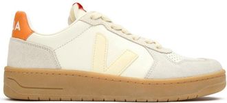 Veja Womens V-82 Leather Trainers - Natural - Size UK 8.5