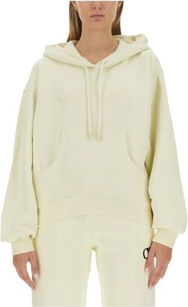Off-white Logo Oversized Hoodie - Dames - Hoodies - Beige - S - Katoen - Hoodies & sweatvesten