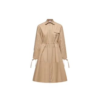 Moncler Moncler Cotton Poplin Shirt Dress, Women, Beige, Size: 40