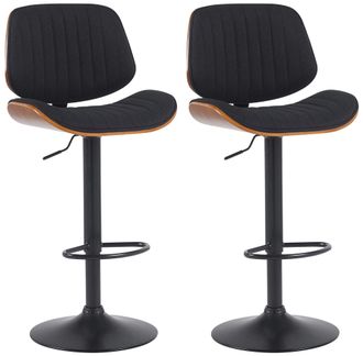 Clp Lote De 2 Taburetes De Bar Clawson De Tela Nogal/negro Negro