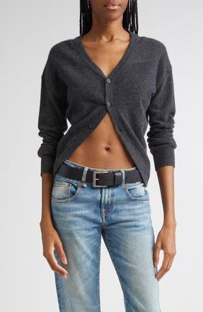 R13 Wrap Around Cashmere Cardigan in Charcoal at Nordstrom, Size Medium
