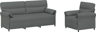 vidaXL Juego De Sof&aacute; 2 Uds. Gris Oscuro Tela Vidaxl