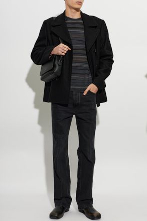 Paul Smith Double-breasted Wool Coat, Mens, Black