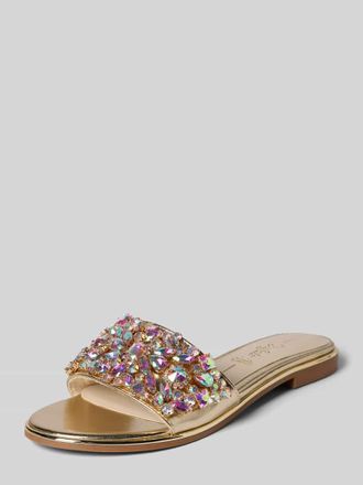 Buffalo Sandalette mit Ziersteinbesatz Modell KIRA SLIDE in Gold, Gr&ouml;&szlig;e 36