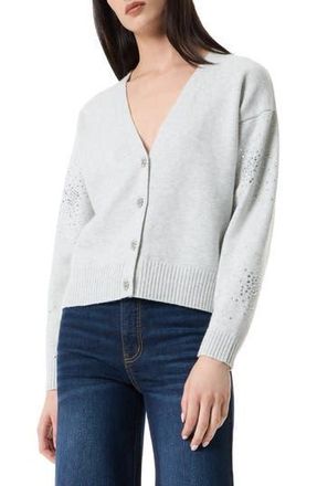 Robert Rodriguez Clio Crystal Embellished Crop Cardigan in Light Grey at Nordstrom Rack, Size X-Small