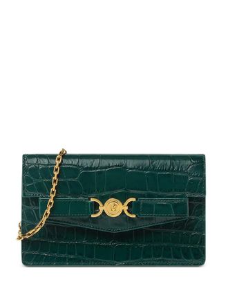 Versace Medusa 95 croc-embossed wallet - Green