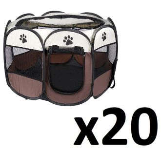 OEM Parque Para Perros/gatos 74x74x43cm - Marr&oacute;n X 20
