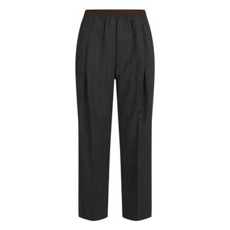 Jucca Broeken, Dames, Grijs, 2Xs, Wol, Rechte broek