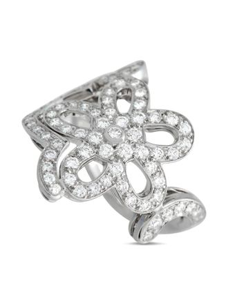 Van Cleef & Arpels 18K white gold Flower Lace diamond ring - Silver