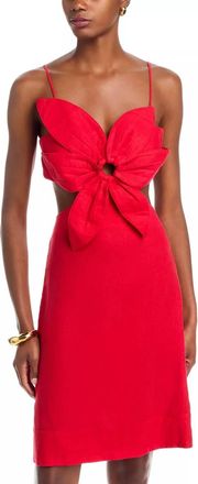 Farm Rio Flower Mini Dress In Red