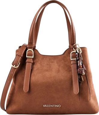 Valentino Winnie Winter Tote - Dames - Tassen - Bruin - Maat: ONE Size Su&egrave;de