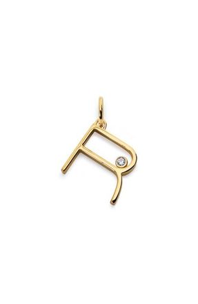 Monica Vinader Lab Grown Diamond Initial Pendant in 18K Gold Vermeil /Diamond at Nordstrom