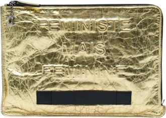 Chanel Pre-owned Vintage Clutch - Dames - Vintage Clutch - Geel - ONE Size - Leer - Vintage