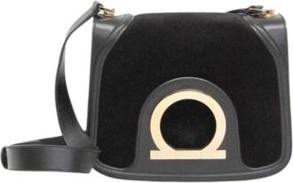Ferragamo Pre-owned Gancini Ax-21 1820 Schoudertas - Dames - Vintage Schoudertas - Zwart - ONE Size - Leer - Vintage
