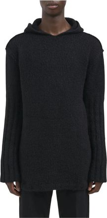Rick Owens Hooded Cashmere and Silk Sweater - Heren - Cashmere truien - Zwart - L - Kasjmier - Truien & Vesten
