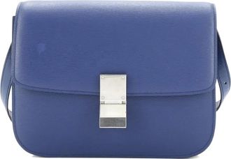 Celine Classic Box Bag Grainy Leather Medium crossbody bag - Blauw