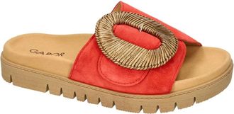 Gabor Schoenen, Dames, Rood, 36 EU, Leer, Dreamvelour Chilli Slipper