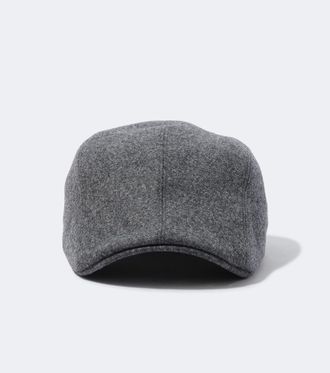 Brunello Cucinelli Leather-trimmed virgin wool flat cap