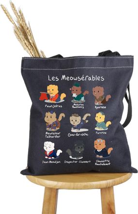 Generic PYOUL Literature Inspired Gift Les Meowserables Tote Bag Cat Lover Handbag Musical Cosplay Merch (Les Meowserables Tote)
