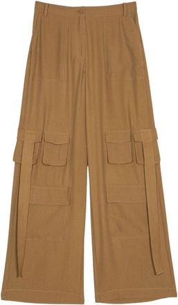 Twin-Set Cargo Broek voor Vrouwen - Dames - Wijde Broeken - Bruin - XS - Katoen - Broeken