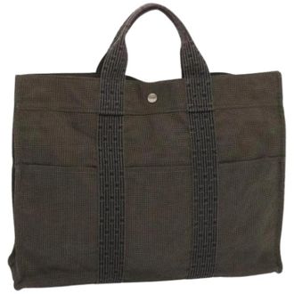 Herm&egrave;s Pre-owned Fourre-tout herline - Dames - Vintage Shopper - Grijs - ONE Size - Tweed - Vintage