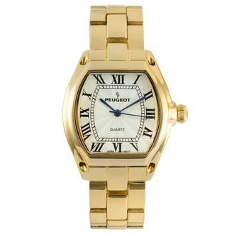 Peugeot Status Roman Numeral Barrel Bracelet Watch- 36x33MM in Gold at Nordstrom