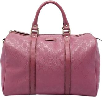 Gucci Pre-owned Boston Bag - Dames - Vintage Weekendtas - Roze - ONE Size - Leer - Vintage
