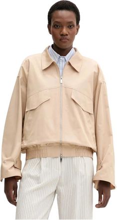 Isabelle Blanche Korte Jas met Open Rug - Dames - Zomerjassen - Beige - M - Katoen - Jassen