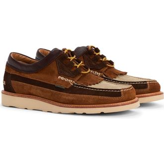 Barbour Grindon Lugged Kiltie Lace-Up Shoe in Dark Brown/tan/light at Nordstrom, Size 12