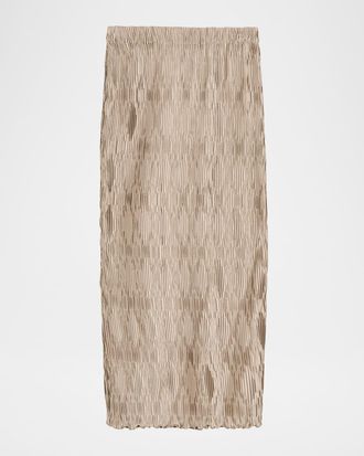 By Malene Birger Elisas Diamond Plisse Straight Maxi Skirt