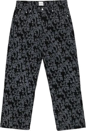 Arte Broek met logoprint - Zwart