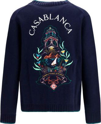 Casablanca Mens Hotel Crest Cardigan Sweater