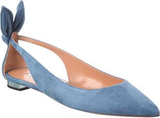 Aquazzura Bow Tie Suede Ballet Flat