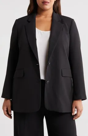 Vince Camuto Notch Collar Blazer in Rich Black at Nordstrom, Size 14W