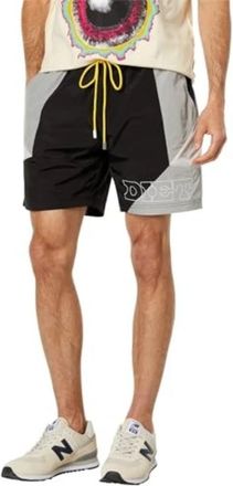 Diet Starts Monday Panel Shorts Mens Black Multi Drawstring Waist FROG291