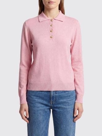 Blaz&eacute; Milano Polo in maglia di seta e cotone con maniche lunghe e colletto a coste