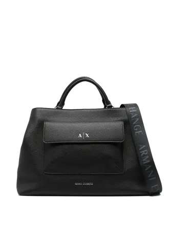 A|X Armani Exchange logo-lettering tote bag - women - Polyester - One Size - Black