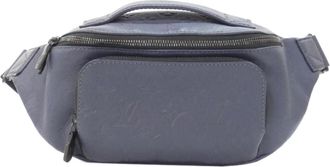 Louis Vuitton Black Blue Navy Leather Shoulder Bag (Pre-Owned)