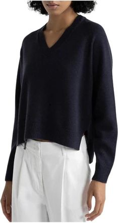 PESERICO V-hals Truien - Dames - V-hals truien - Blauw - M - Wol - Truien & Vesten