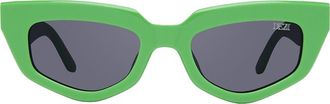 DEZI On Read 49mm Cat Eye Sunglasses in Green /Dark Smoke at Nordstrom Rack