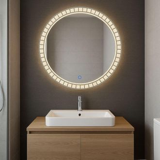 CGC Lighting Ariella 600mm Round Crystal LED Mirror Light with 3 CCT switch in Silver
